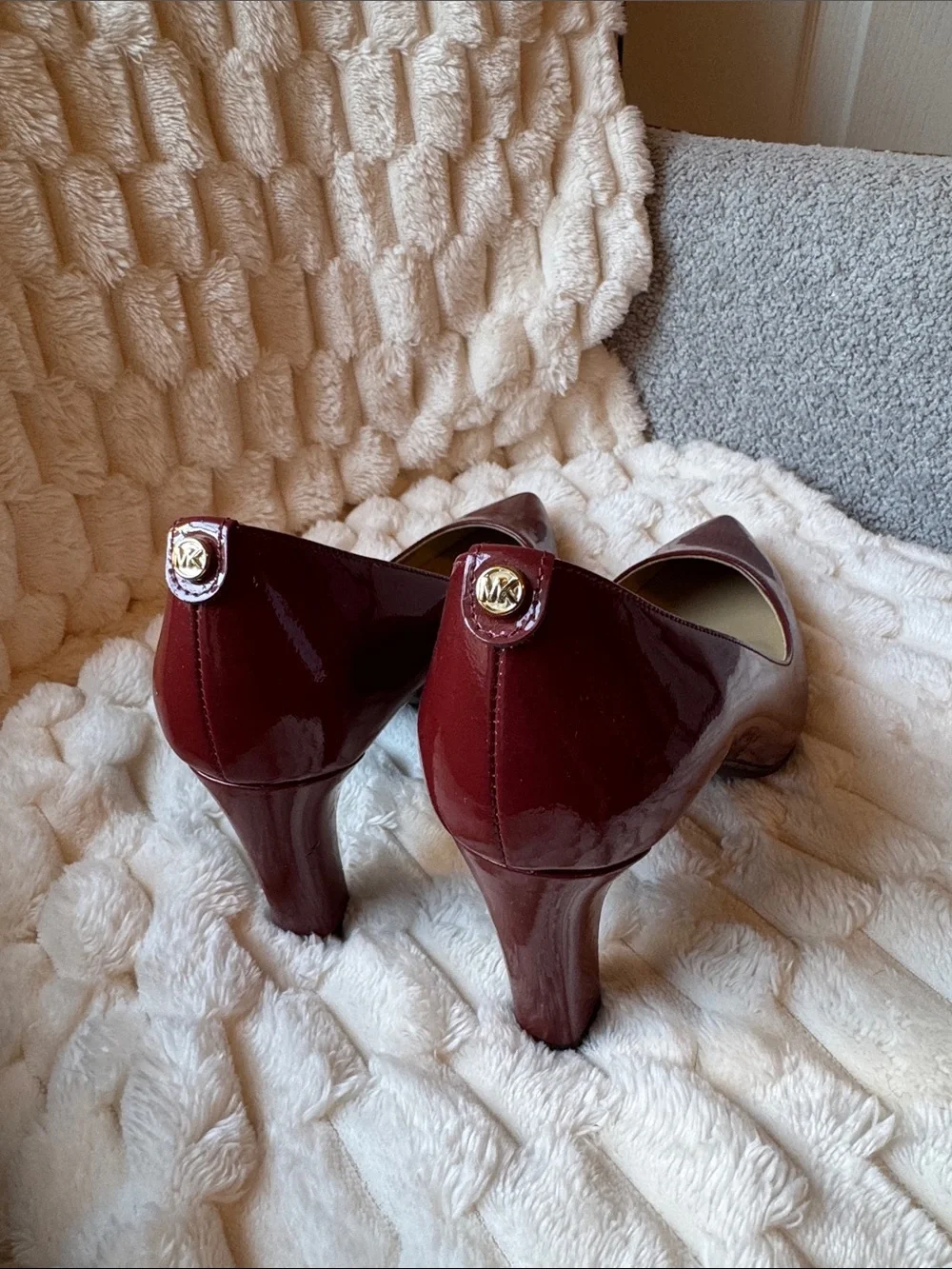 Michael Kors Deep Wine Faux Patent  leather Pointed-Toe Pumps. Never used 6.5